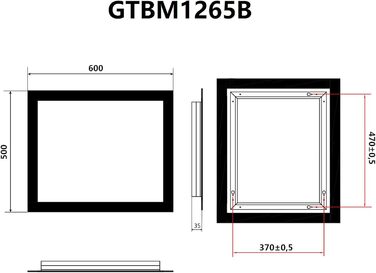 Дзеркало для ванної кімнати Badspiegel 80x60 з підсвічуванням, антизапотівальне LED, 3 колірні температури, IP44, настінне