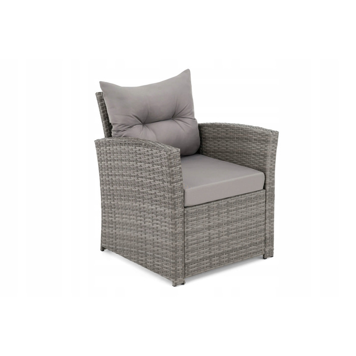 Комплект садових меблів із техноротанга EMWOmeble, сірий, 6 предметів