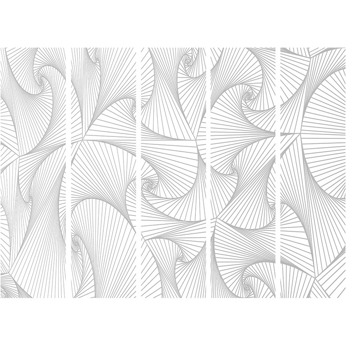Екран-перегородка Murando 3D, абстрактний дизайн, сірий/білий, 225x172 см, 5 частин