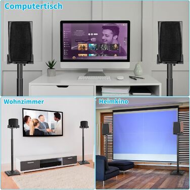 Підставка для колонок OUUTMEE, пара, до 10 кг, з кабелеуправлінням, регулювання висоти, сумісна з багатьма моделями