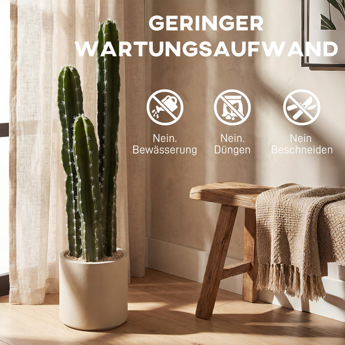 Штучний кактус, великий (95 см) у горщику, максимально реалістичний для дому, офісу, озеленення.