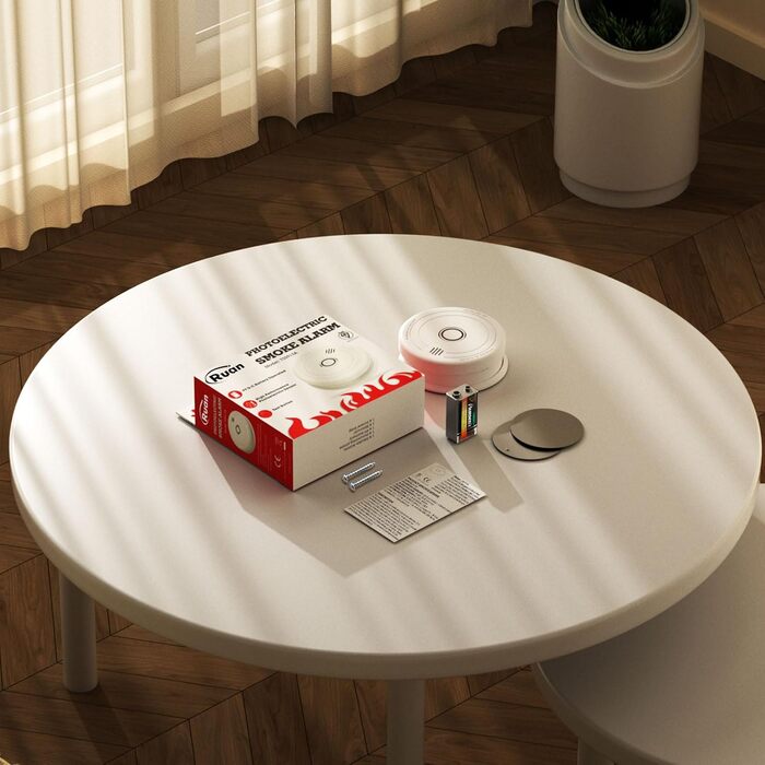 Датчик диму Rauchmelder з магнітною кріпленням, фотоелектричний, 10 років служби, змінна батарея, 4 шт. (4 шт.)