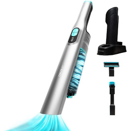 Ручний пилосос Cecotec Conga Rockstar: 210 Вт, цифровий, 20 кПа, до 40 хв роботи, 2 режими, аксесуари для меблів та матраців, сірий (Micro Essential)