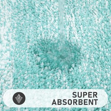 Набір килимків для ванної кімнати Bsmathom, 4 шт., з кришкою для унітазу, м'які, вбираючі, нековзні, машинне прання, килимок з U-подібною контуром, коврик для унітазу, помаранчевий/блакитно-зелений (Відтінок раю)