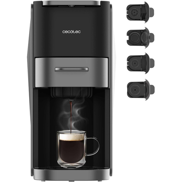 Еспресо-машина Cecotec Freestyle Compact Black: 1350W, Thermoblock, 20 Bar, 4-в-1, для кави, Dolce Gusto, Nespresso, K-Fee (700мл)