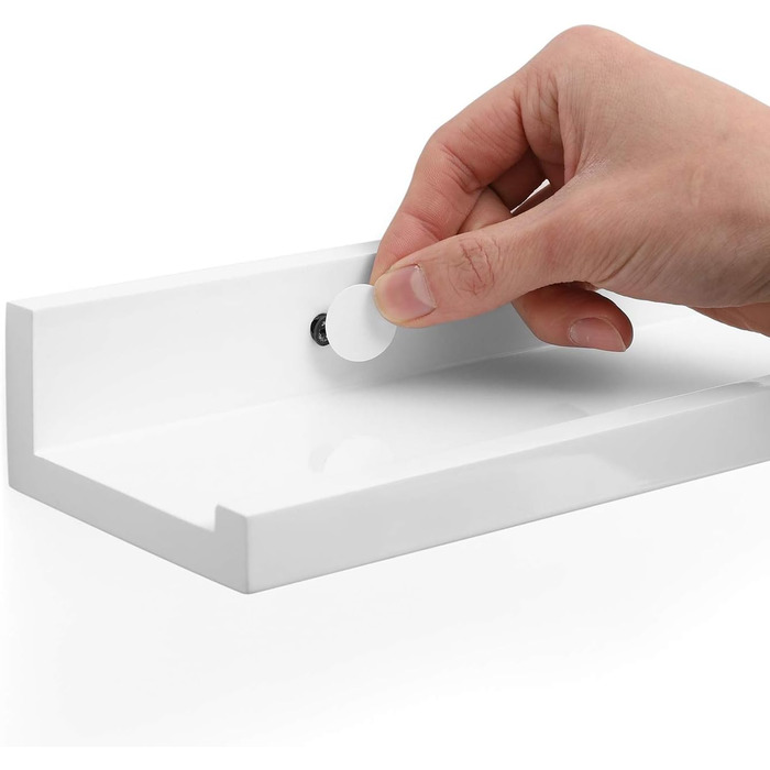 Полиця настінна SONGMICS, 2 шт, 10x80 см, біла - для книг, фото, в вітальню, спальню, ванну, кухню LWS080W01