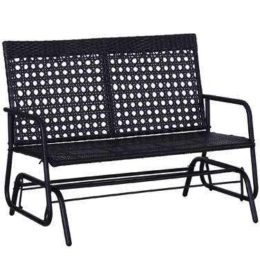 Outsunny Swing Bench Garden Swing 2-місна з поліротангом, стильна садова лавка для відпочинку на свіжому повітрі