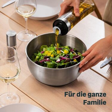 Салатниця-центрифуга Silberthal з нержавіючої сталі, 4,5 л - велика, з неслизьким дном, з ручним приводом та стоп-кнопкою, BPA-free, придатна для миття в посудомийній машині