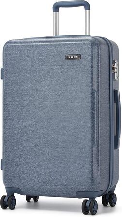 Чемодан KONO середнього розміру, 60L, ABS+PC, білий/коричневий, з TSA замком