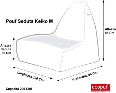 Екопуф Крісло-мішок зі штучної шкіри Keiko Печворк розмір M - Базовий пуф для приміщень/вулиці Фіолетовий - Пуф Брудовідштовхуючий і стійкий до розривів - Полістирольна підкладка - з подвійною блискавкою та ручкою