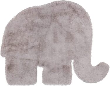 ФРААІ Дитячий килим для дому та життя - Huggy Elephant Grey - 80x100см - Монохромний, Тваринний - Сучасний - Дитяча кімната, Дитяча кімната - Хлопчики - Дівчатка - Килим 80 x 100 см Сірий
