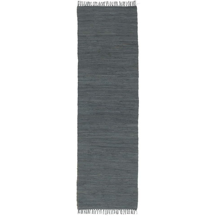 Пергамський бавовняний натуральний килим плоского плетіння ручної роботи Jolly Cotton антрацит в 6 розмірах 90x160 см