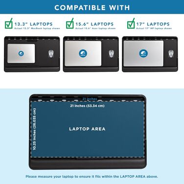 Підставка для ноутбука LAPGEAR з шкіри з регульованими ніжками, підставкою для зап'ястя, слотом для медіа та інтегрованим місцем для зберігання, для ноутбуків до 43,2 см (17 дюймів), Стиль № 78505 (Extra Large, Чорний)