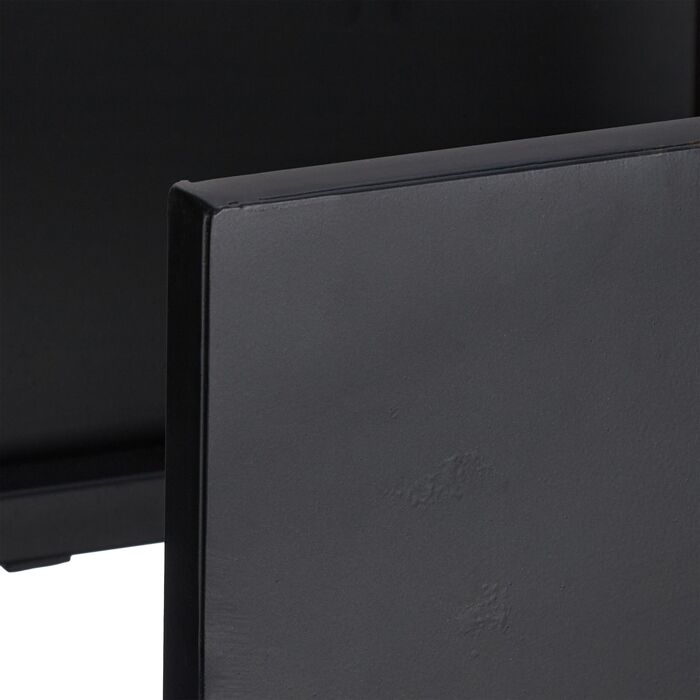 Стильна полиця для дров Relaxdays чорного кольору з місцем для столових приборів