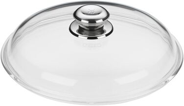 Скляна кришка для сковороди WMF 28 см, термостійке скло з металевим ручкою, підходить для посудомийки