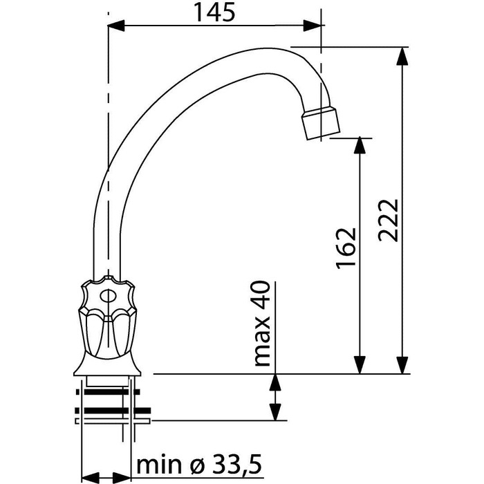 Змішувач для умивальника з двома ручками aquaSu Standard Plus низький тиск хром кран