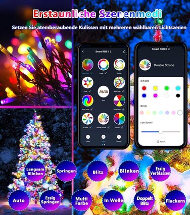 DOTWAYAW Гірлянда світлодіодна святкова 40м 400 LED RGB, керування через додаток, для прикраси ялинки та інтер'єру