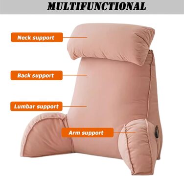 Крісло-мішок велике для читання, з підтримкою попереку, з підстаканником для перегляду телевізора, читання, роботи, ігор, 75 x 40 x 55 см, темно-сірий