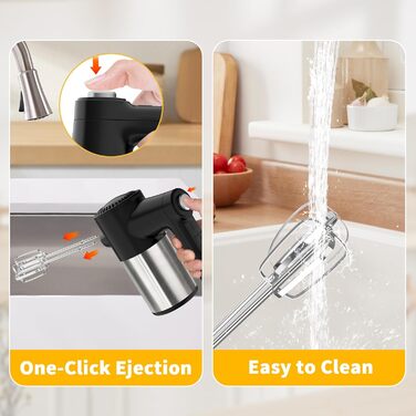 Ручний міксер електричний бездротовий з USB зарядкою, 7 швидкостей, 6 насадок (металеві віночки, гаки для тіста) - для дому