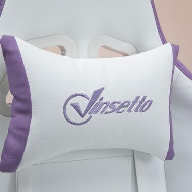 Крісло ігрове Vinsetto Ergonomic з регульованою підніжкою, спинкою 135°, підголівником та поперековою підтримкою, офісне, 360° обертання, PU, біле