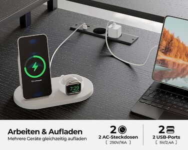 Роланстар Стіл ігровий L-подібний з LED та розеткою, 137 x 108 см, комп'ютерний стіл з підставкою для монітора та місцем для зберігання, реверсивний кутовий стіл для офісу, домашнього офісу (Білий) (Чорний)