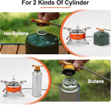 Газовий наметний пальник Odoland 4000W - вітрозахисний, регульований, легкий, з EVA-боксом