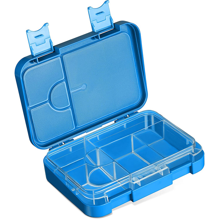 Коробка для Бенто для дітей-ланч-бокс з 4 2 відділеннями - надзвичайно міцний - коробка для сніданку - Хлібниця ідеально підходить для дитячого садка і школи. (синій-Футбол)