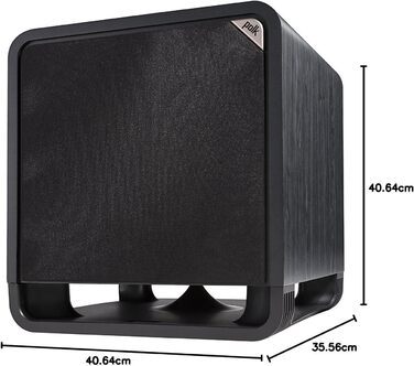 Активний сабвуфер Polk Audio HTS 12, баси 12 дюймів, 400 Вт, домашній кінотеатр і музика, чорний