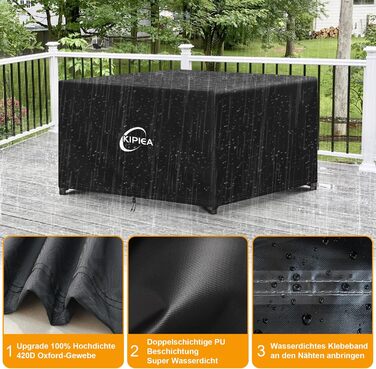 Чохол для садово-патіо меблів Kipiea, водонепроникний, прямокутний, 242x162x100 см, захист від снігу та сонця