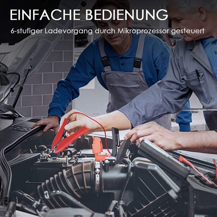 Зарядний пристрій для акумулятора LEICESTERCN 12V/24V - автоматичний, 5/10/25A, LCD, для авто, мото, 6V/12V