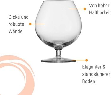 Набір келихів для коньяку Stölzle Lausitz Cognacschwenker I 585 мл, 6 шт. I Склянка з кришталю без свинцю, висока якість, придатна для миття в посудомийній машині