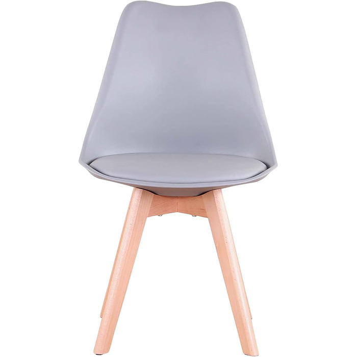 Обідня група GrandCA HOME з 6 стільців: стіл та 6 стільців для вітальні, кухні, офісу (білий стіл, бежеві стільці)