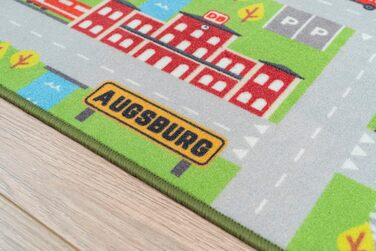 Ігровий килимок - Ігровий килимок для дитячої, Ігровий килимок дитячий, Дитячий килимок з вуличками, Дитячий ігровий килимок, Вибери своє місто - 100x150 см (Аугсбург)