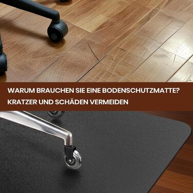 Килимок під офісний стілець COSYLAND, 120 x 150 см. Захист для підлоги, антиковзаючі, легко миються. Підходить для твердих підлог, ламінату, паркету (Чорний)