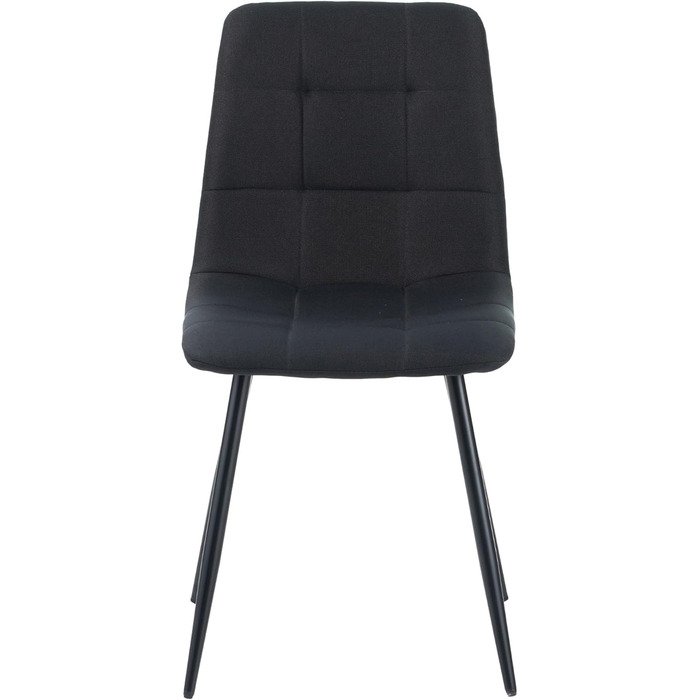 Стілець для їдальні Albatros Bora (4 шт.) - стильний вінтажний дизайн, до 110 кг, з м'яким сидінням. Сучасний кухонний стілець для їдальні або обіднього столу (тканина, чорний)