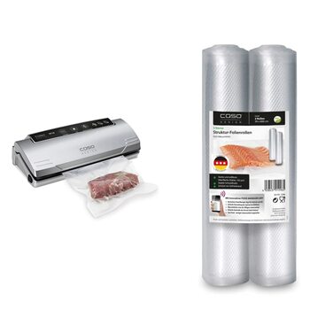 Вакууматор CASO VC10 для продуктів харчування, пристрій для вакуумування з 10 пакетами, ширина шва 30 см
