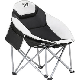 Портативний відкритий складаний стілець для дорослих з кишенею для магазину, підстаканником і сумкою для перенесення - Міцний складаний стілець - Вантажопідйомність 130 кг Односпальне ліжко сірого кольору