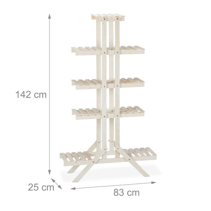 Сходинка для рослин Relaxdays з дерева, 5 сходинок