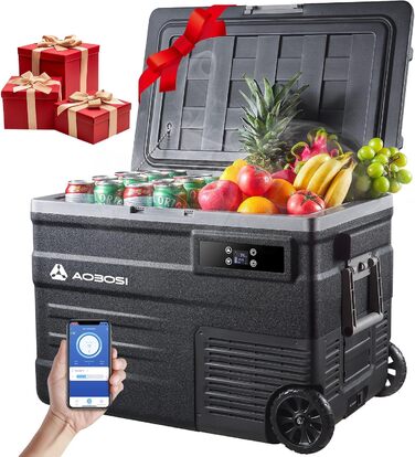 Холодильник автомобільний компресорний AAOBOSI з Wi-Fi керуванням, 45L, -20°C, чорний