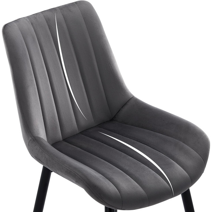 Тюкаїлай Комплект з 2-х обідніх стільців, штучна шкіра, ергономічний, з металевим каркасом, до 150 кг, для кухні та вітальні, коричневий (сірий, комплект з 4-х, велюр)