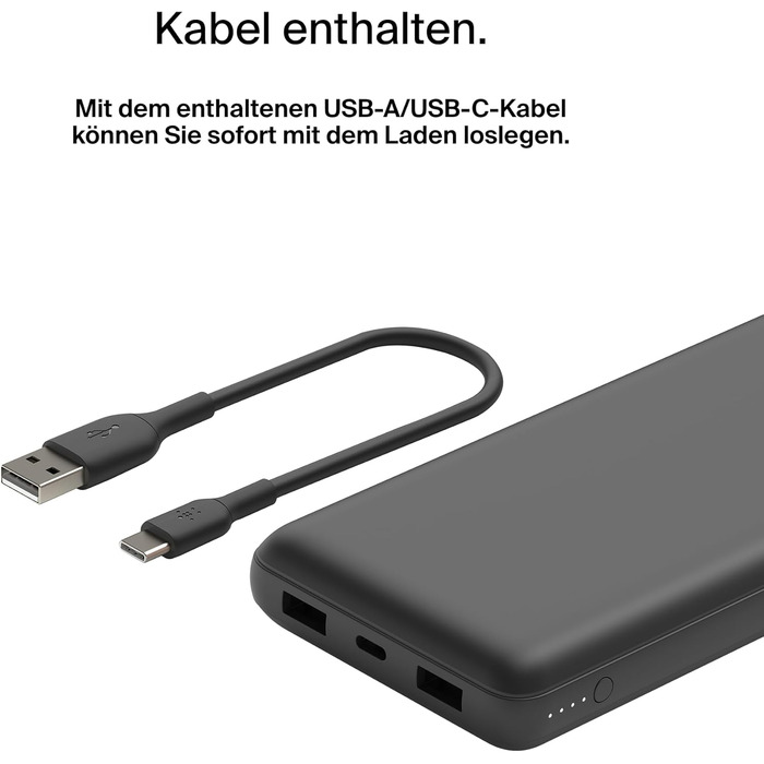 Повербанк Belkin 20K 20 000 мАг, USB-C/USB-A, 2 шт., Чорний для iPhone, Galaxy, Pixel, iPad