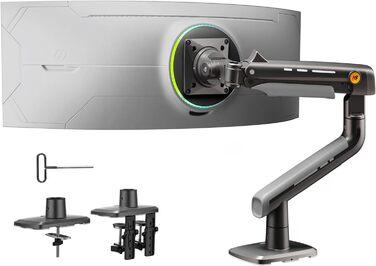 Кріплення для монітора NB Ergonomic, для широких моніторів 27-50 дюймів, навантаження до 18 кг, VESA 75/100 мм (чорний/сірий)