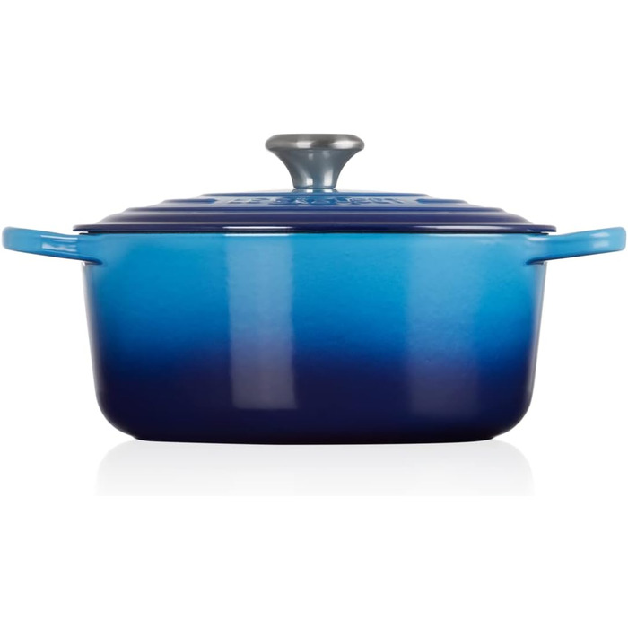 Каструля чавунна Le Creuset Signature, 4,2 л, 26 см, Лазурна, для всіх типів плит включаючи індукційну