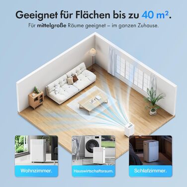 Електричний осушувач повітря VonHaus 12L/24h - для підвалу та приміщень до 125 м³, з таймером та гофрованим шлангом - захист від вологи та плісняви