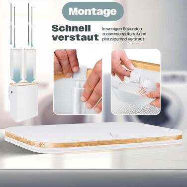 Кошик для білизни KESSER® з кришкою, 2 відділення, складний | Коробка для білизни, кошик, контейнер | 3 знімні мішки для білизни, сортер з інструкціями (140 л, білий)