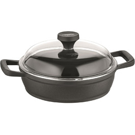 Сковорода Berndes Edition 100 з кришкою з термостійкого скла, 28 см – алюміній, підходить для всіх типів плит, антипригарне покриття, індукційний, не деформується, можна використовувати в духовці до 160°C