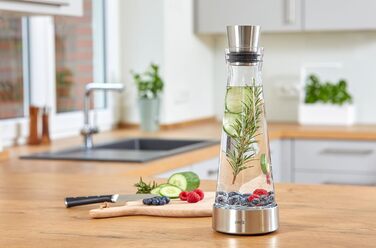 Емса Flow - Стильна карафа для охолодження напоїв, 1 л, скло та нержавіюча сталь