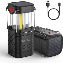 Світлодіодна лампа для кемпінгу BUCASA на сонячній батареї, складна лампа для кемпінгу, 2 шт., USB-зарядка з гачком, водонепроникні портативні пристрої для кемпінгу IP65, для екстреного пішого туризму, риболовлі