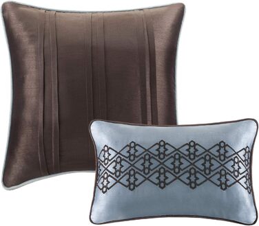 Комплект постільної білизни Madison Park Quilt Luxe Jacquard, оверсайз King, Прінстон, червоний/синій, 5 предметів