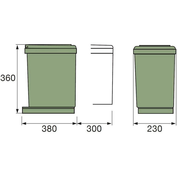 Збирач відходів PYRAMIS, пластиковий, Сірий, 2 х 7,5 літра / / Ширина шафи від 30 см